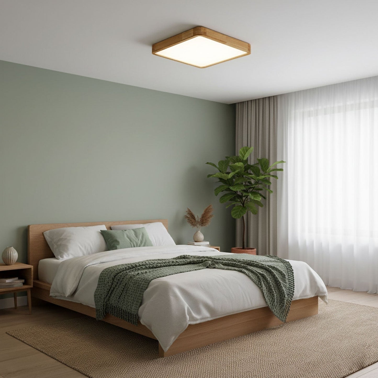 Holz Flush Mount Deckenleuchte | Brehn