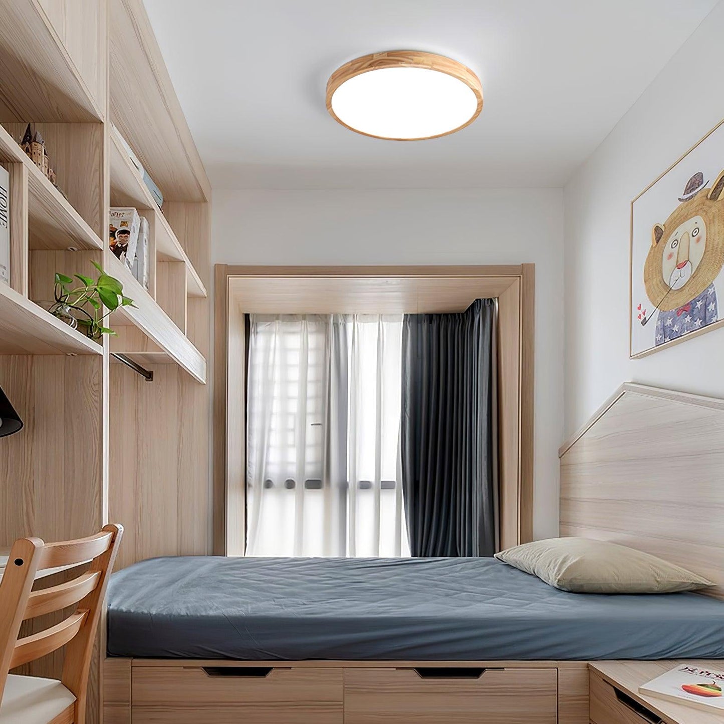 Holz Flush Mount Deckenleuchte | Brehn