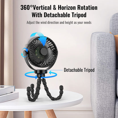 Tragbarer Kinderwagenventilator mit 8000mAh Batterie | Brehn