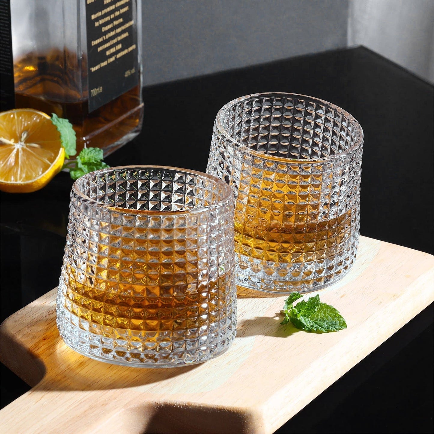 Drehbares Whiskyglas-Set