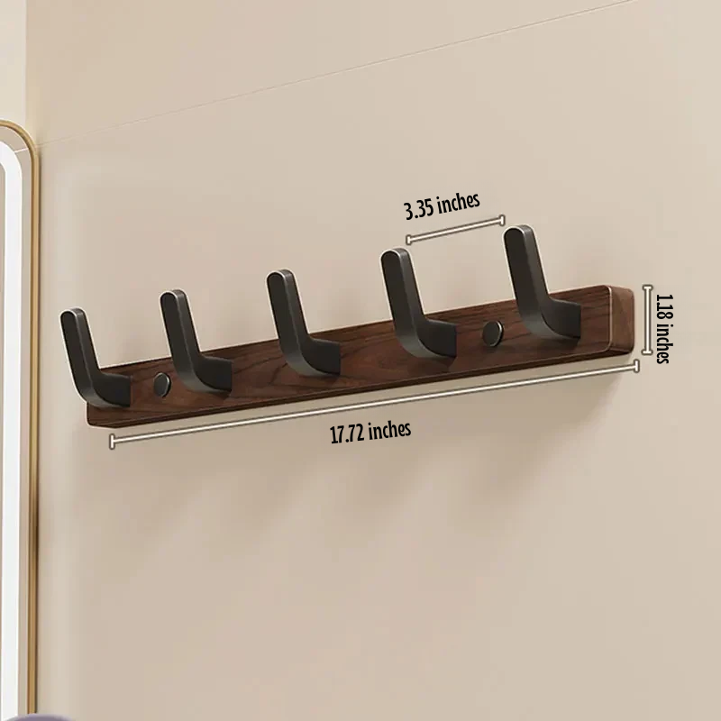 Minimalistischer Wandgarderobenhaken mit Garderobenhalter aus Holz und Metall