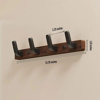 Minimalistischer Wandgarderobenhaken mit Garderobenhalter aus Holz und Metall