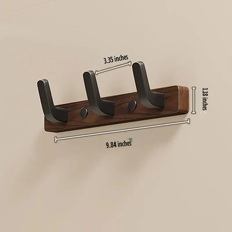 Minimalistischer Wandgarderobenhaken mit Garderobenhalter aus Holz und Metall