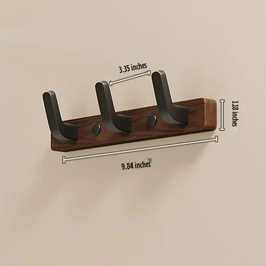 Minimalistischer Wandgarderobenhaken mit Garderobenhalter aus Holz und Metall
