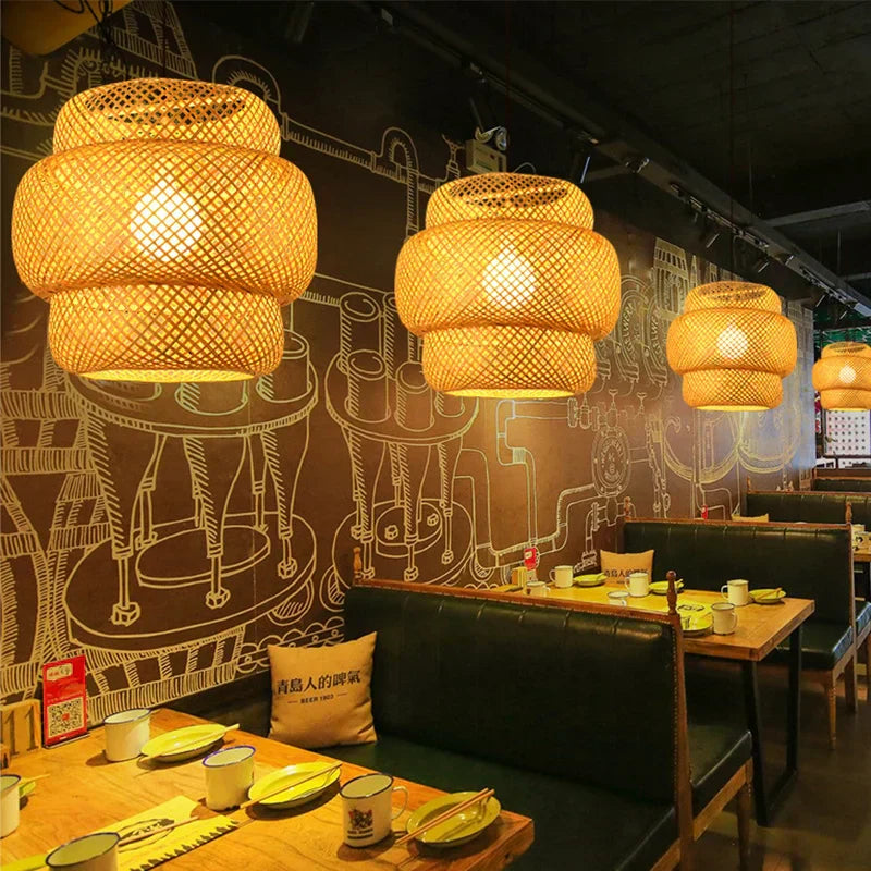 Handgefertigte Rattan-Pendelleuchte | Natürliches Licht für Wohn- und Esszimmer | Gemütlicher Boho-Stil