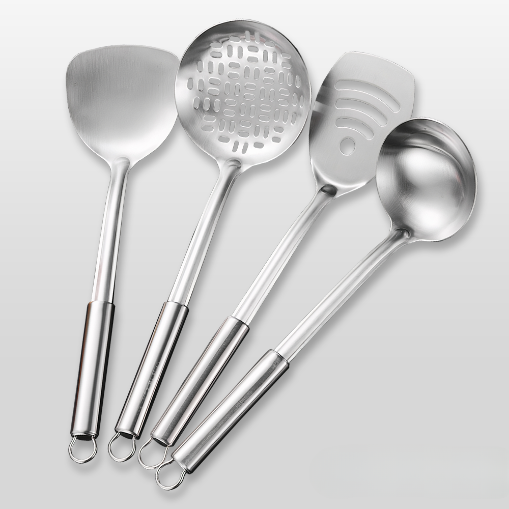 Brehn | Edelstahl-Küchenutensilienset – 10 Teile mit ergonomischen Griffen