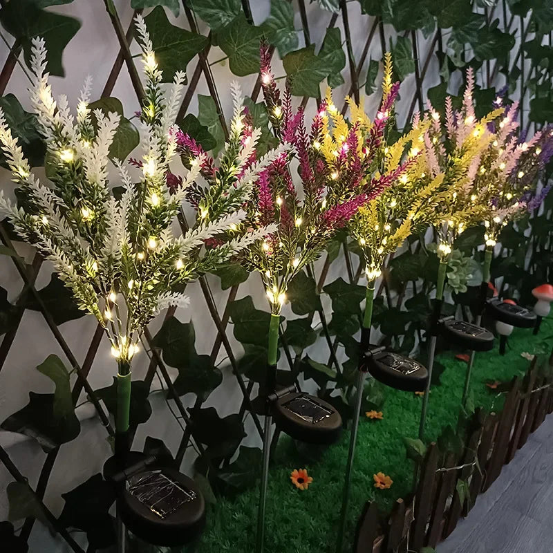 Solar LED Gartenblumen Leuchten - Dekorative Lavendel Außenleuchten für Garten und Terrasse, wasserdicht, energieeffizient | Brehn