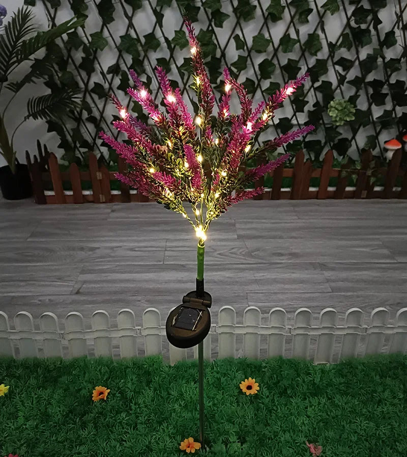 Solar LED Gartenblumen Leuchten - Dekorative Lavendel Außenleuchten für Garten und Terrasse, wasserdicht, energieeffizient | Brehn