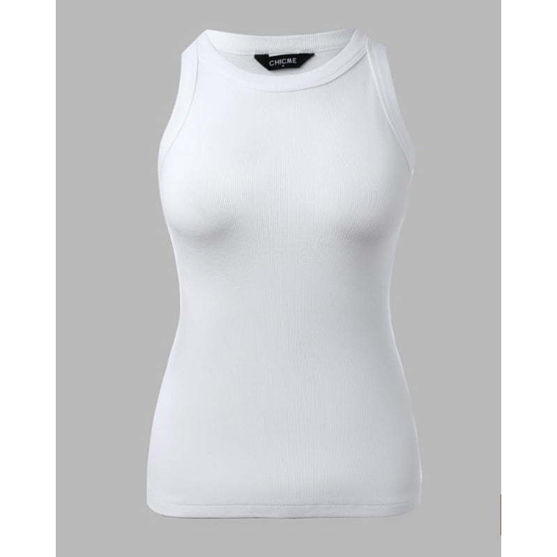 Brehn | Damen Rippen-Rückenfreies Tanktop