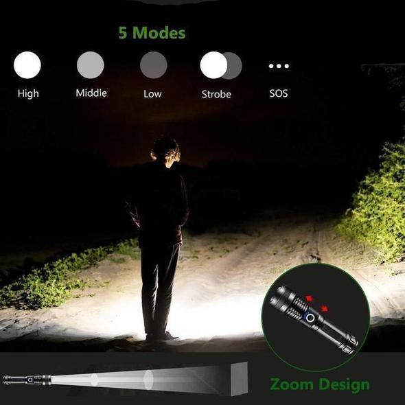 MS18 | Ultimative Hochleistungs-LED-Taschenlampe | 100.000 Lumen | 2.350m Leuchtweite | 18x CREE XHP70.2 LEDs | OLED-Statusdisplay & Aktive Kühlung | IP68 Wasserdicht