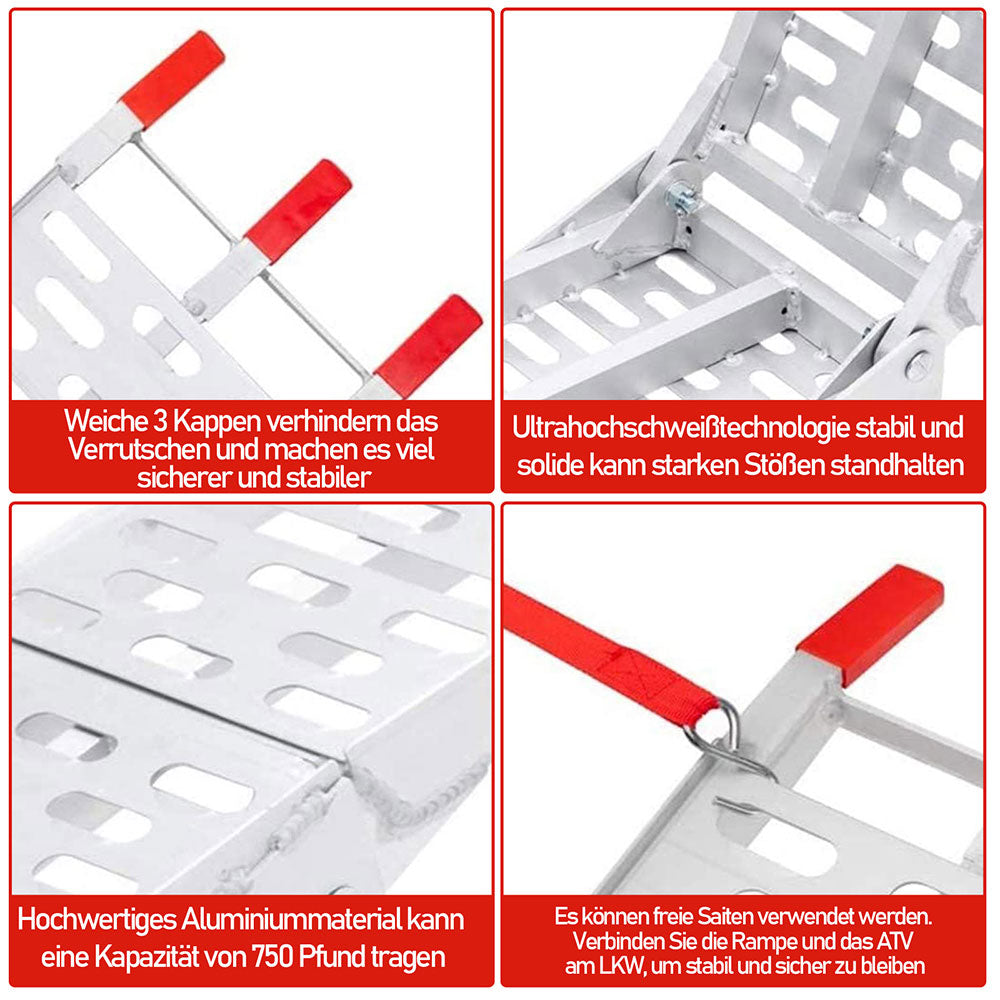 Auffahrrampe Klappbar 340kg Faltbare Alu Verladerampe Motorrad | Brehn