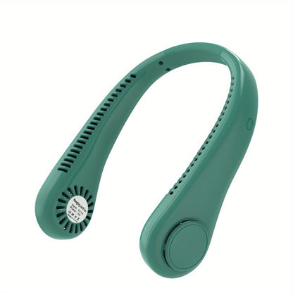 1pc Tragbarer Nackenventilator Elektrischer Drahtloser Ventilator Wiederaufladbarer USB Mini Ventilator Blattloser Persönlicher Ventilator Hängender Nacken Kühler Für Outdoor-Sportarten | Brehn