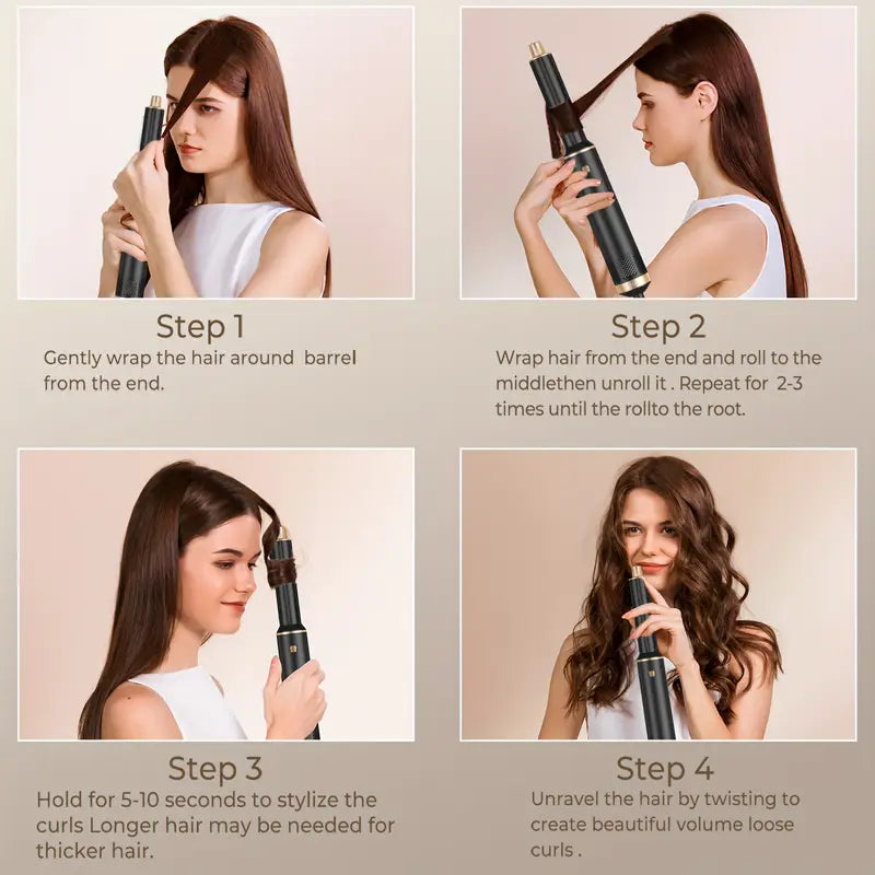 Brehn | ProStyler 5-in-1 Haistyling-Set - Fön, Lockenstab und Glätteisenbürste