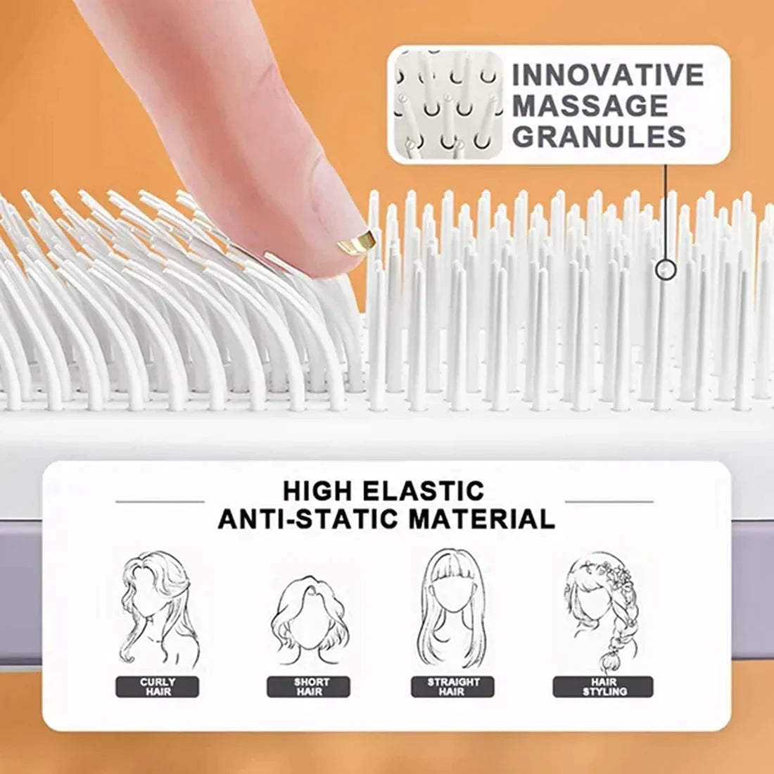 Brehn | LuxéTress 4-in-1 Selbstreinigende Haarbürste | Innovative Haarbürste mit Selbstreinigungstechnologie für mühelos glattes und glänzendes Haar