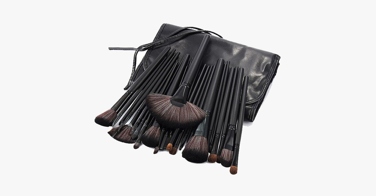 Schwarzes Make-up-Pinselset mit 32 Pinseln und Etui – Ein wahrer Retter für jedes Make-up