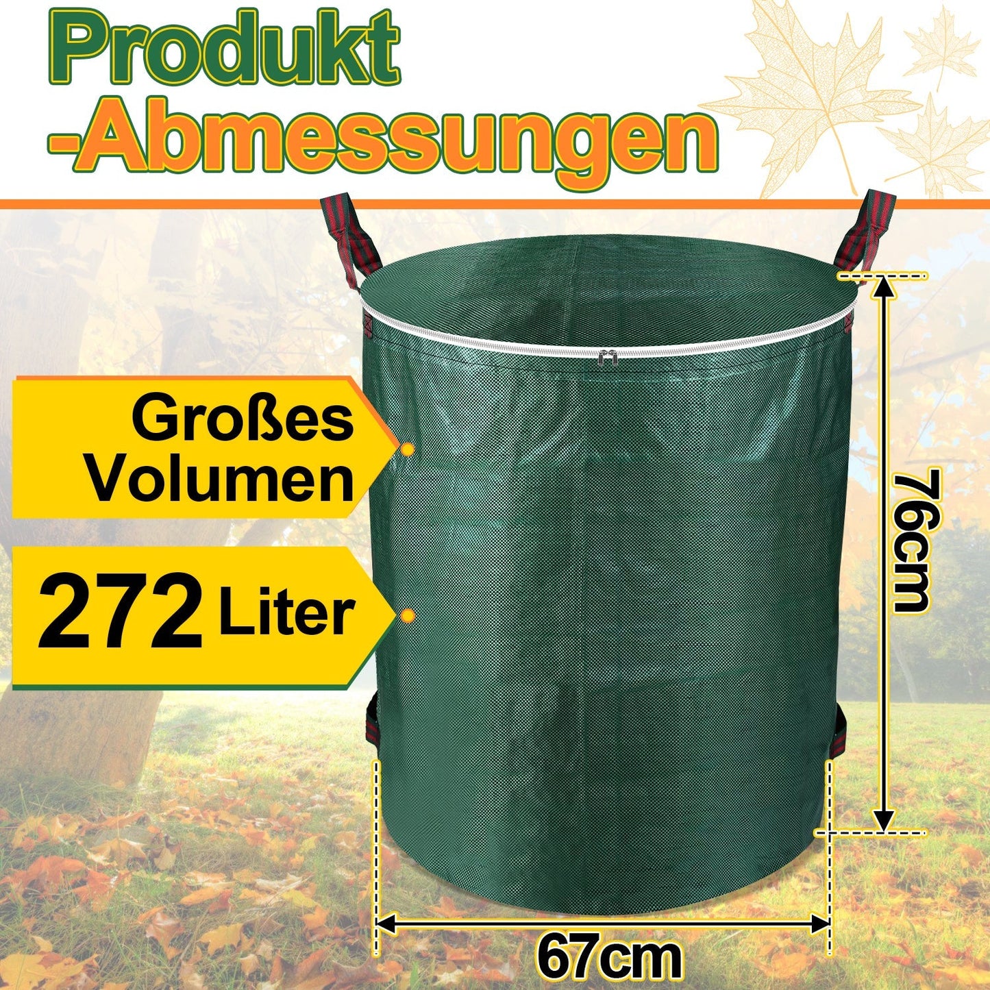 Gartenabfallsack Gartensack 272L mit Deckel | Brehn