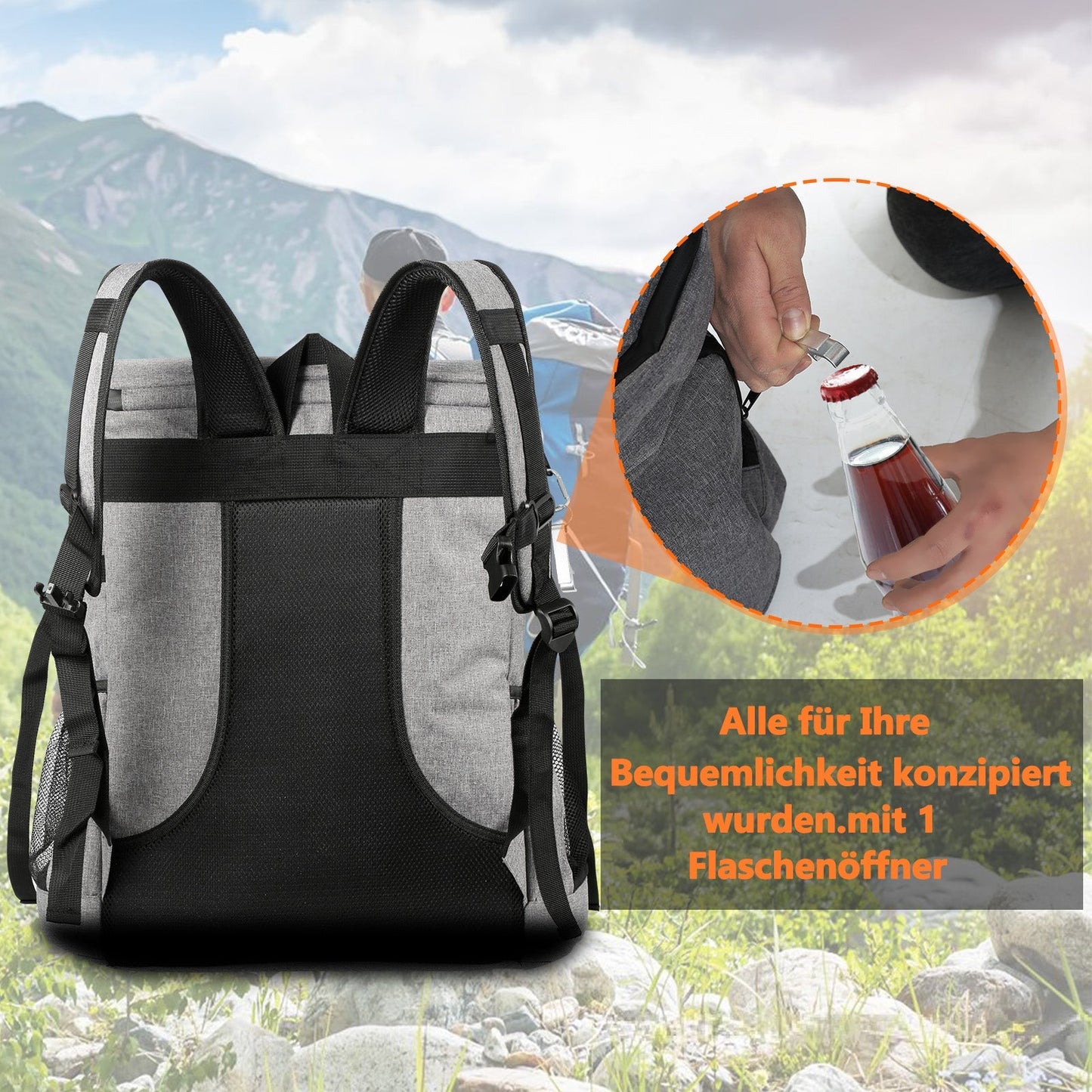 Kühlrucksack Thermo Rucksack 35L mit Picknickmatte | Brehn