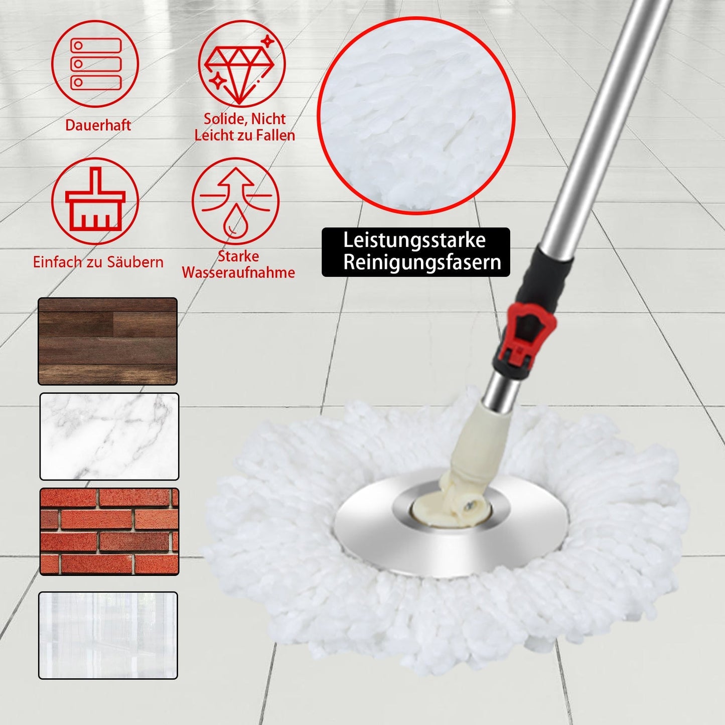 Wischmop Set Bodenwischer mit Eimer | Brehn