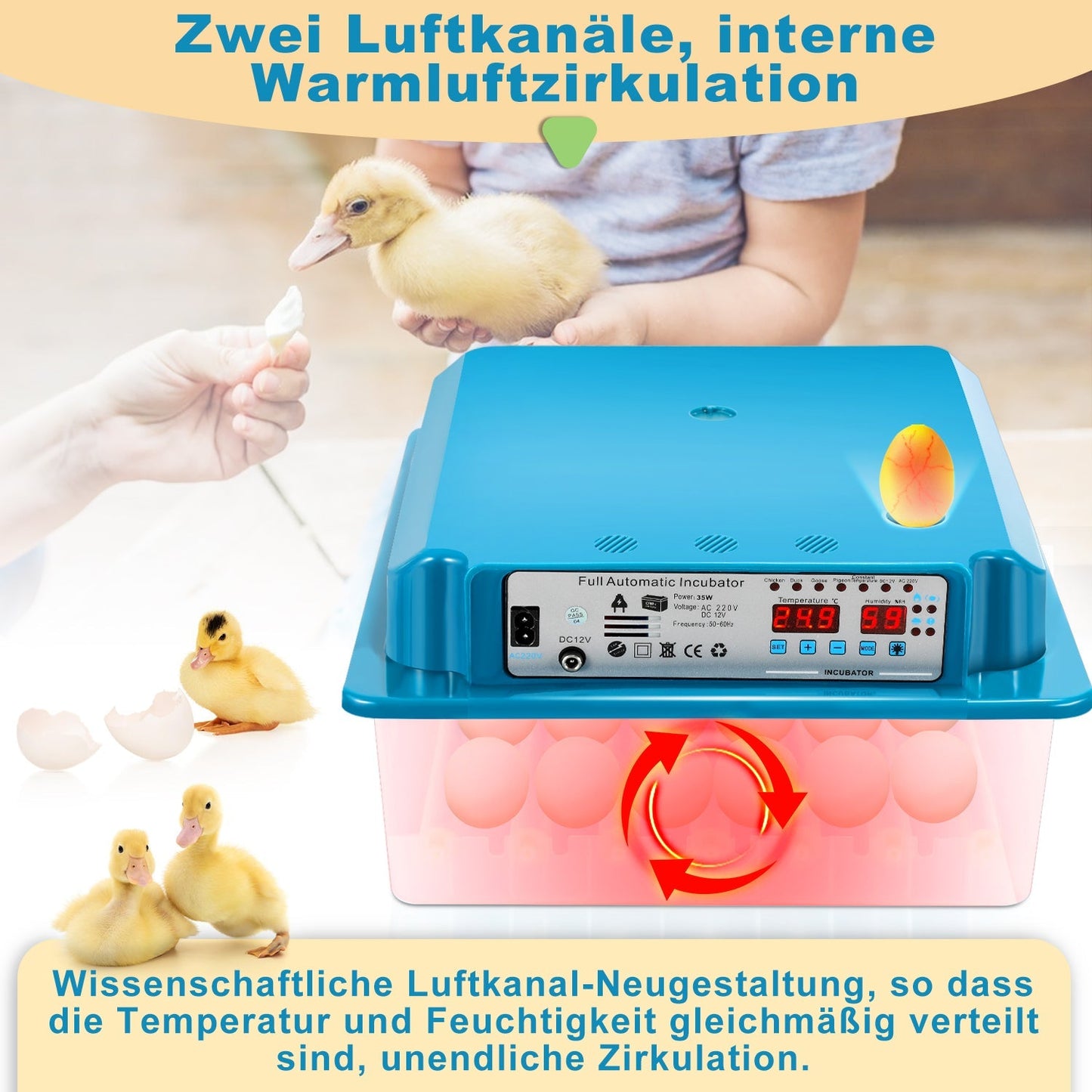 Brutautomat Vollautomatisch Inkubator für Hühner 36 Eier | Brehn