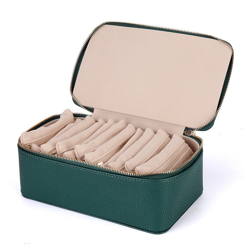 Schmuckbox mit 12 Reißverschluss-Fächern | Brehn