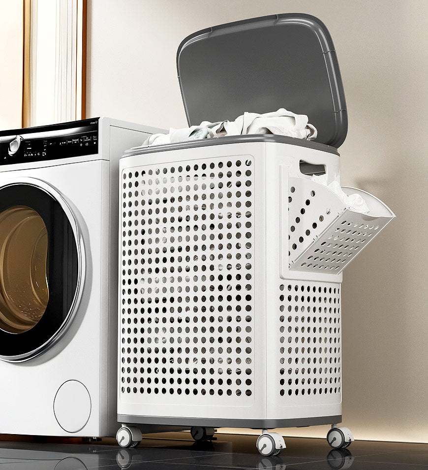 GlideEase Laundry Bin — Müheloses Wäschetragen ohne Rückenschmerz für ordentliche, frische Kleidung | Brehn