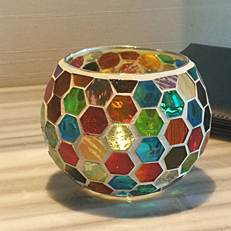 Brehn | Europäischer Retro Glas Mosaik Teelichthalter
