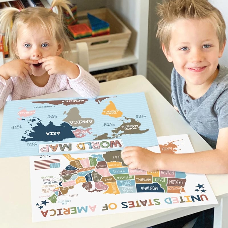 Brehn | 📚Boho PreK Bildungsplakate 16 Stück