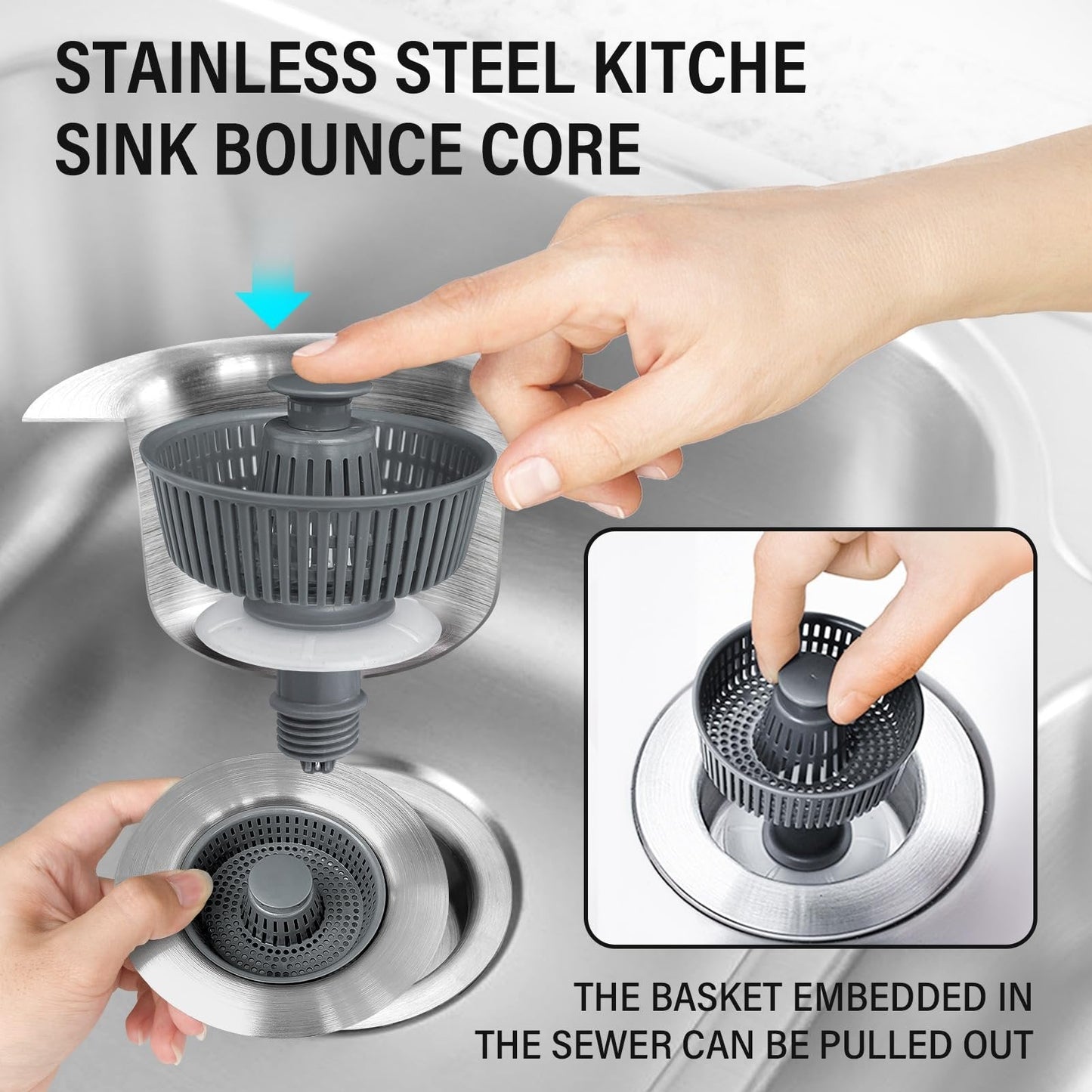 Brehn | Neu verbesserter Waschbecken Bounce Core Abfluss-Sieb