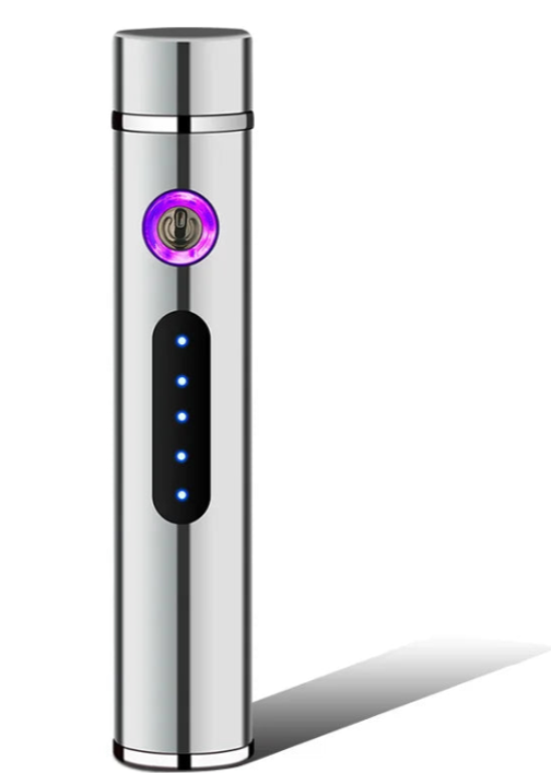 Brehn | Voltrino Zylinder USB-Feuerzeug | Doppelbogen-Technologie | Wiederaufladbar & winddicht | Edelmetallgehäuse für Männer