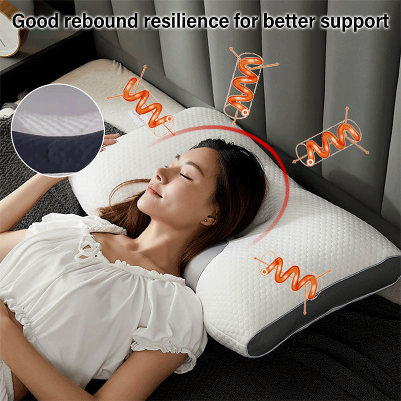 Brehn | LuxiRest Antibacterial Massage Pillow | Ergonomic Neck Support for Revitalizing Sleep and Relaxation