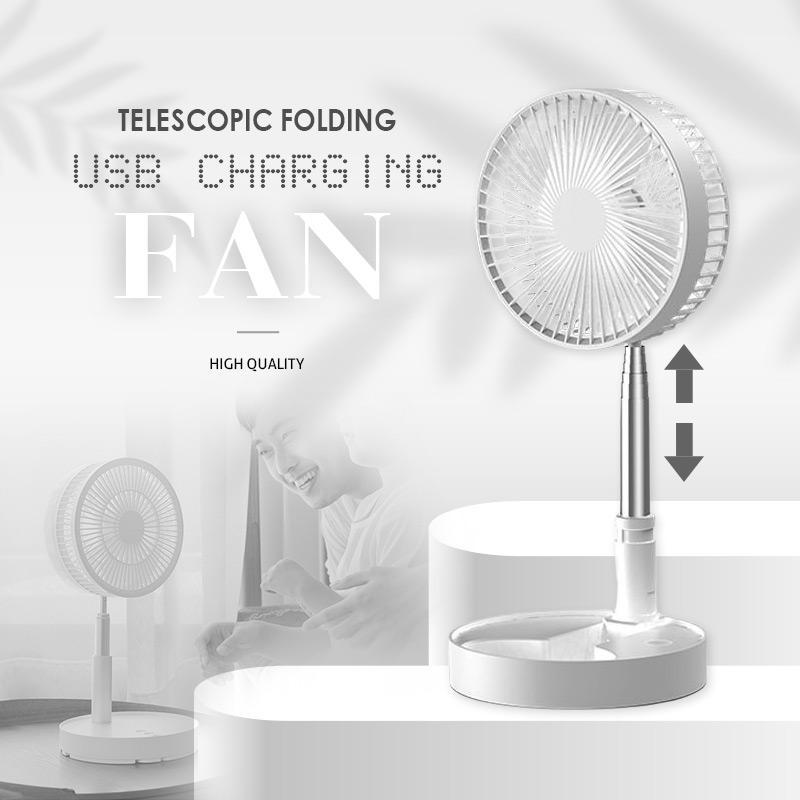 Wiederaufladbarer, faltbarer USB-Teleskopventilator – leise, 180° einstellbar, 4 Geschwindigkeitsstufen, tragbar ✨ | Brehn