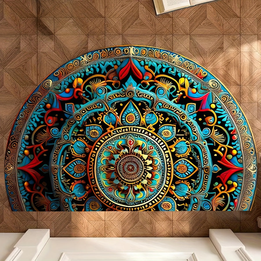 Fußmatte, halbrunder Teppich mit Mandala-Muster