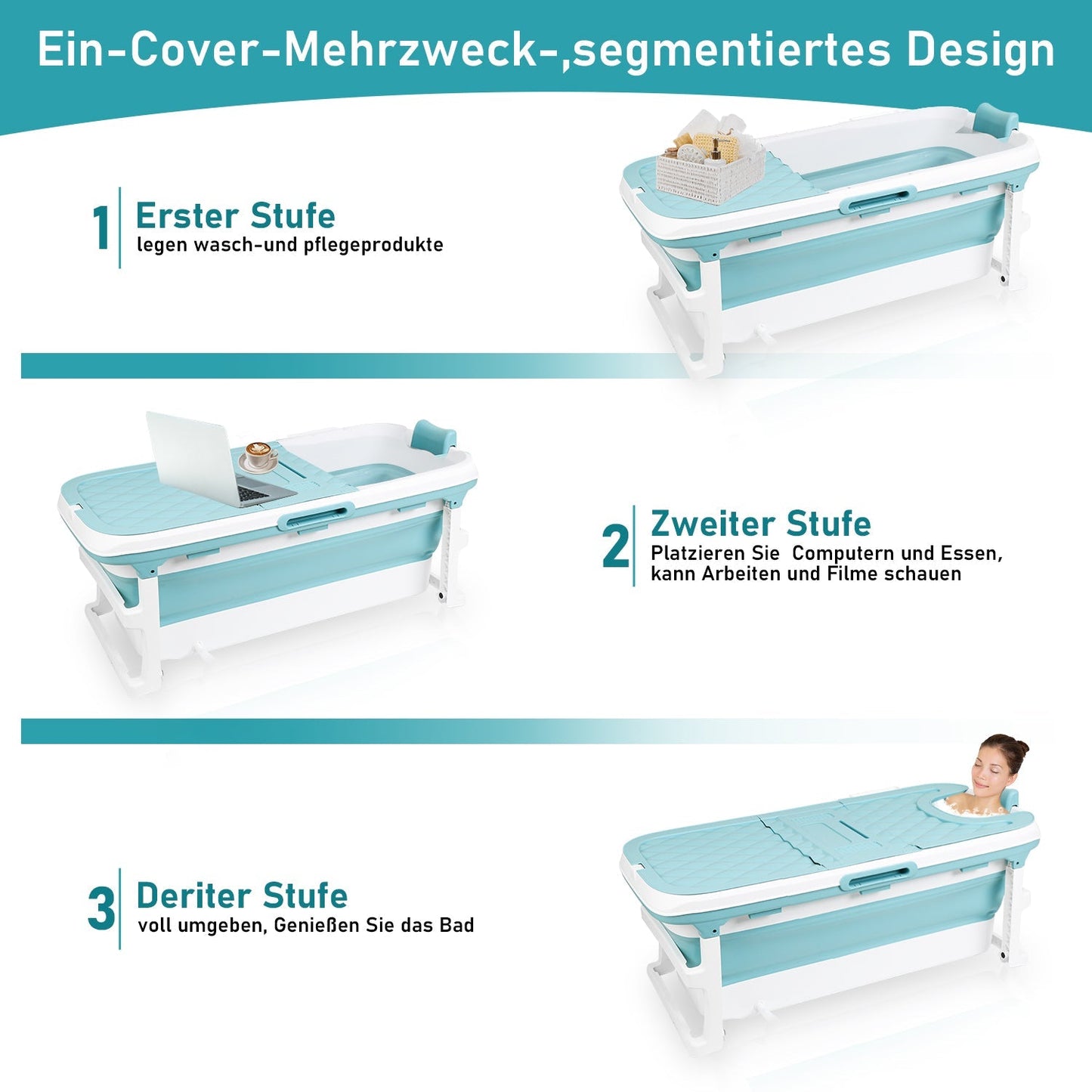Faltbare Badewanne mit Abdeckung | Brehn
