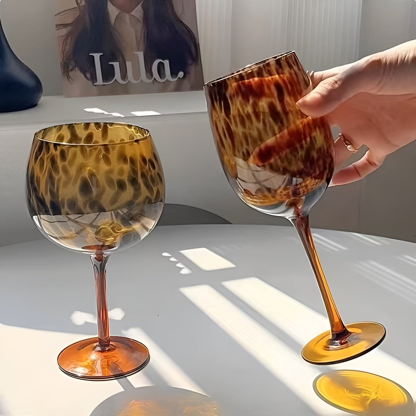 Weingläser mit Leopardenmuster – Vintage-Design im 2er-Set | Perfekt für besondere Anlässe