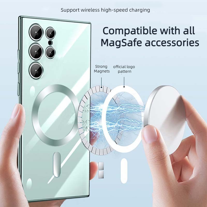 Transparente Luxus-Beschichtung Magnetische Hülle für Samsung