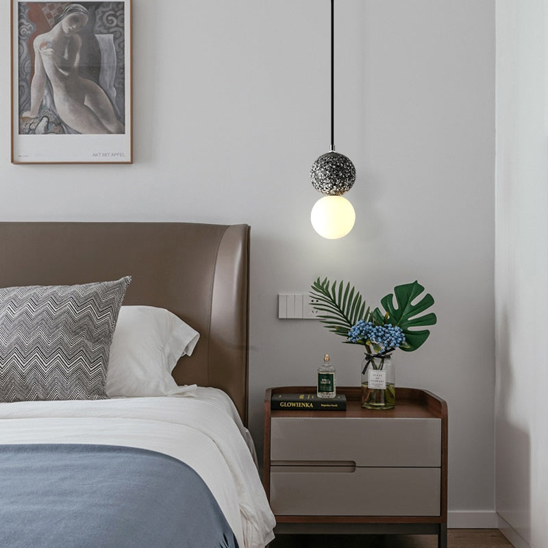 Brehn | Aurora Glow - Luxe LED Pendelleuchte in Schwarz/Weiß
