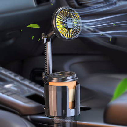2-in-1 Auto Becherhalter Ventilator mit einstellbarer Kühlung und USB-Ladung | Brehn
