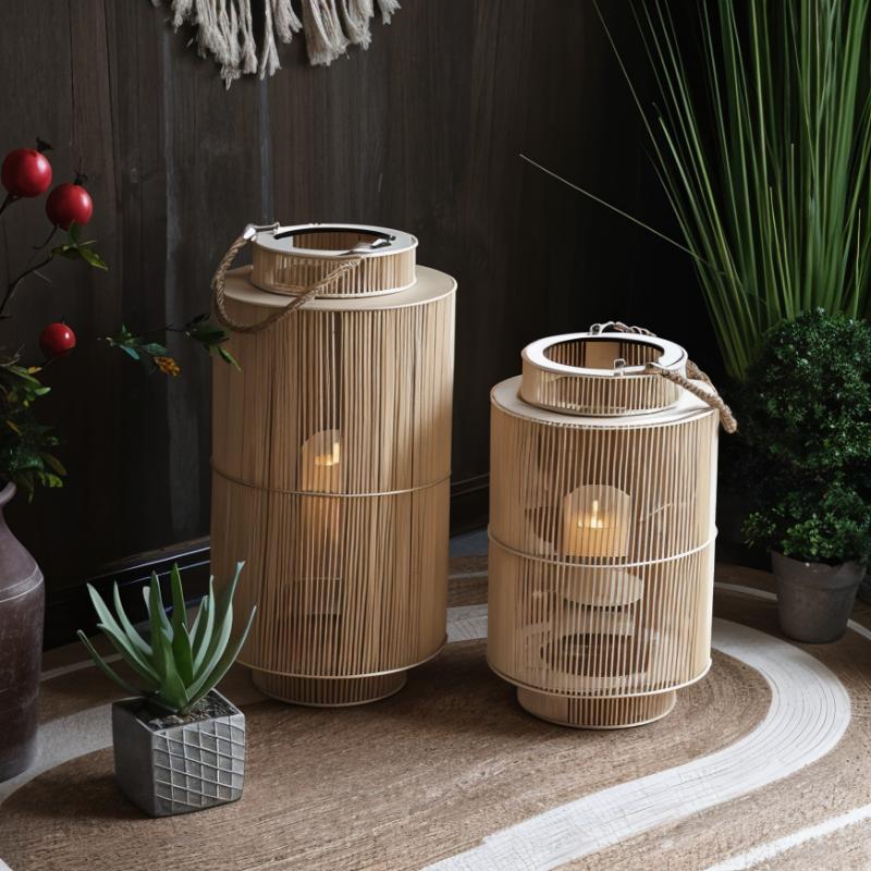 Imitation Bamboo LED Kerzenlaterne Brehn
