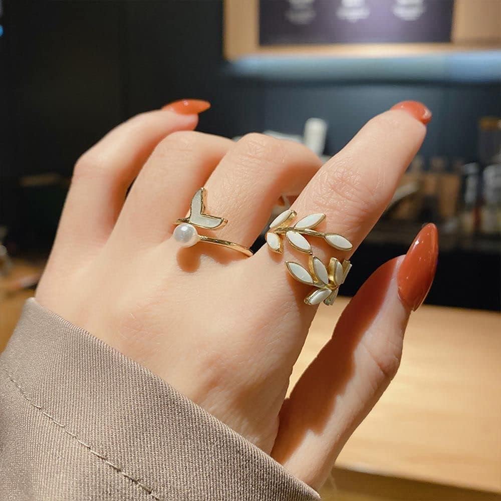 Brehn | Verstellbarer eleganter Goldblatt-Ring
