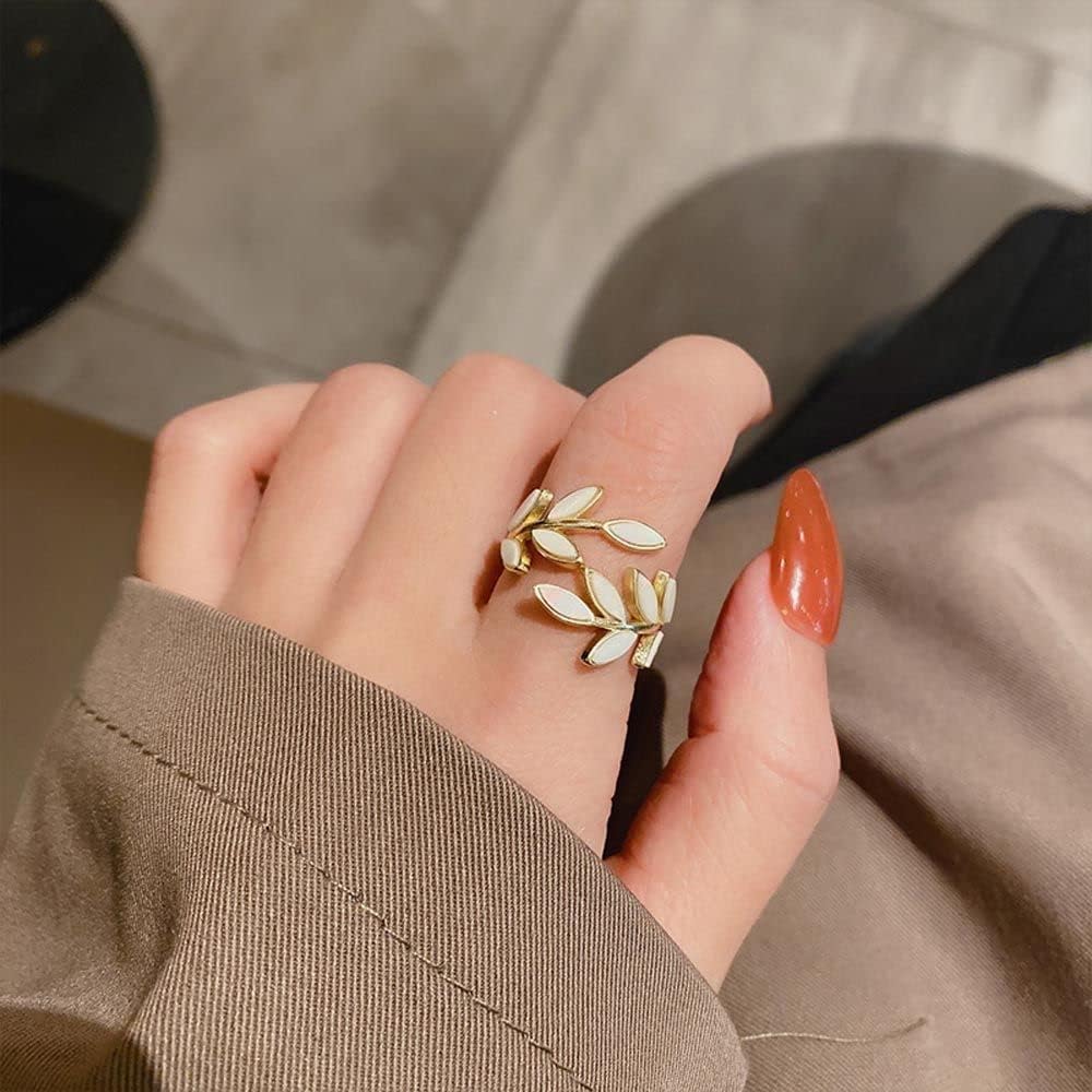 Brehn | Verstellbarer eleganter Goldblatt-Ring