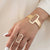 Brehn | Verstellbares geometrisches Rechteck-Armband und Ring-Set
