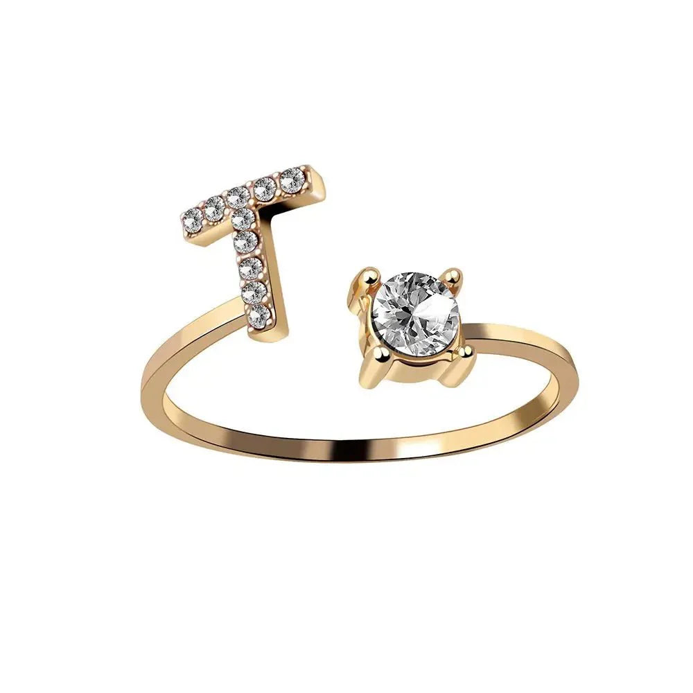 Brehn | Verstellbarer zarter Diamant Buchstabenring