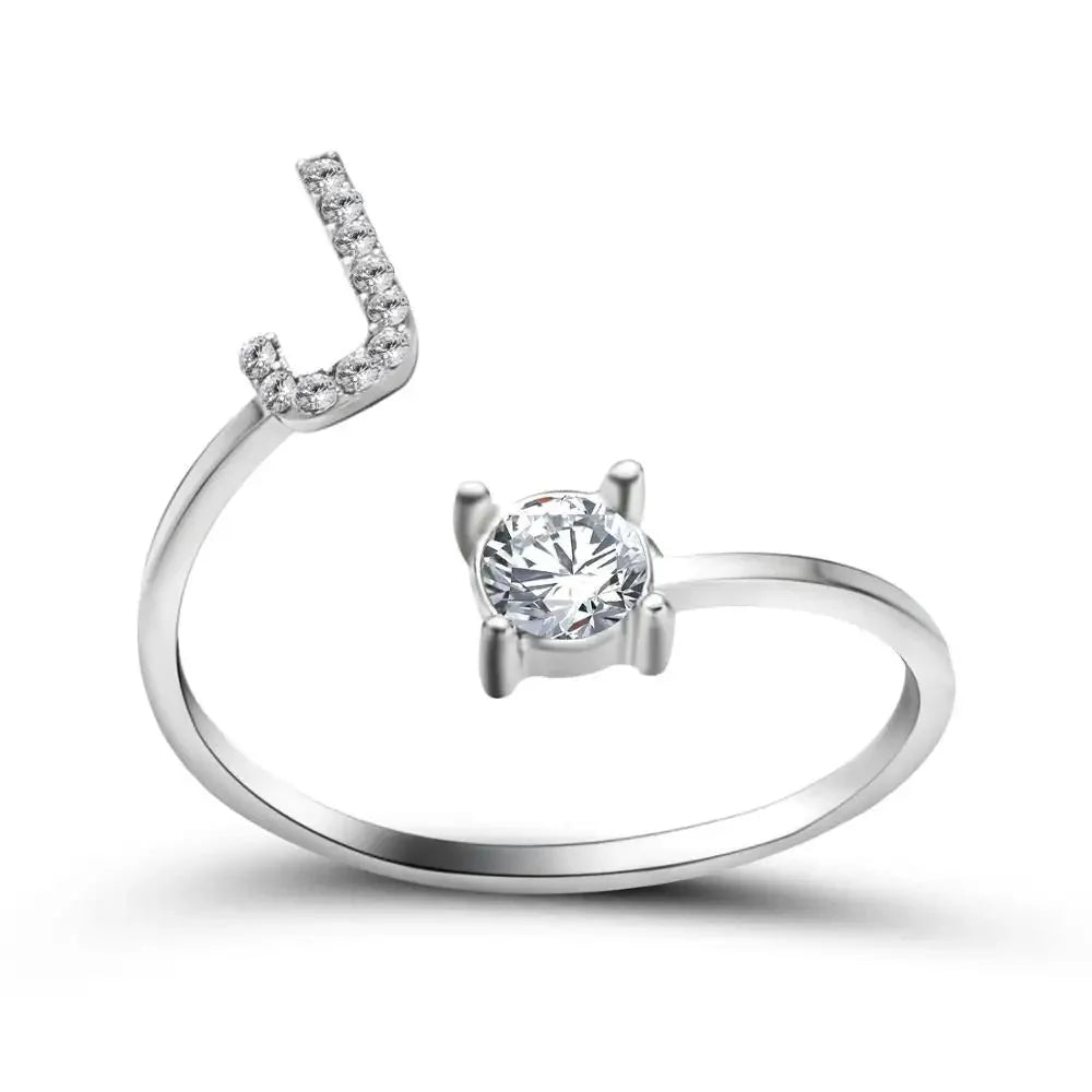 Brehn | Verstellbarer zarter Diamant Buchstabenring