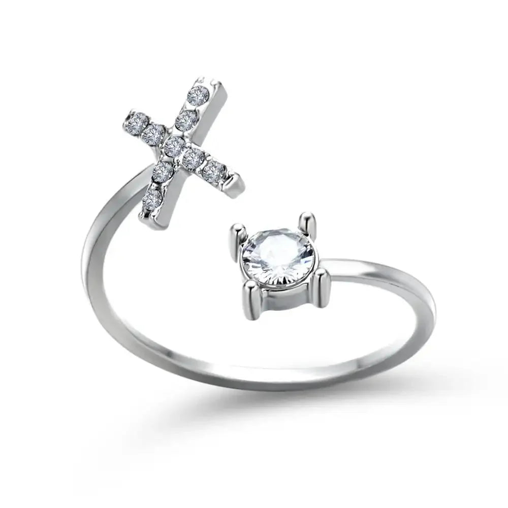 Brehn | Verstellbarer zarter Diamant Buchstabenring