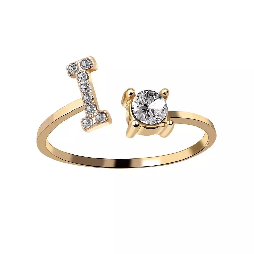 Brehn | Verstellbarer zarter Diamant Buchstabenring