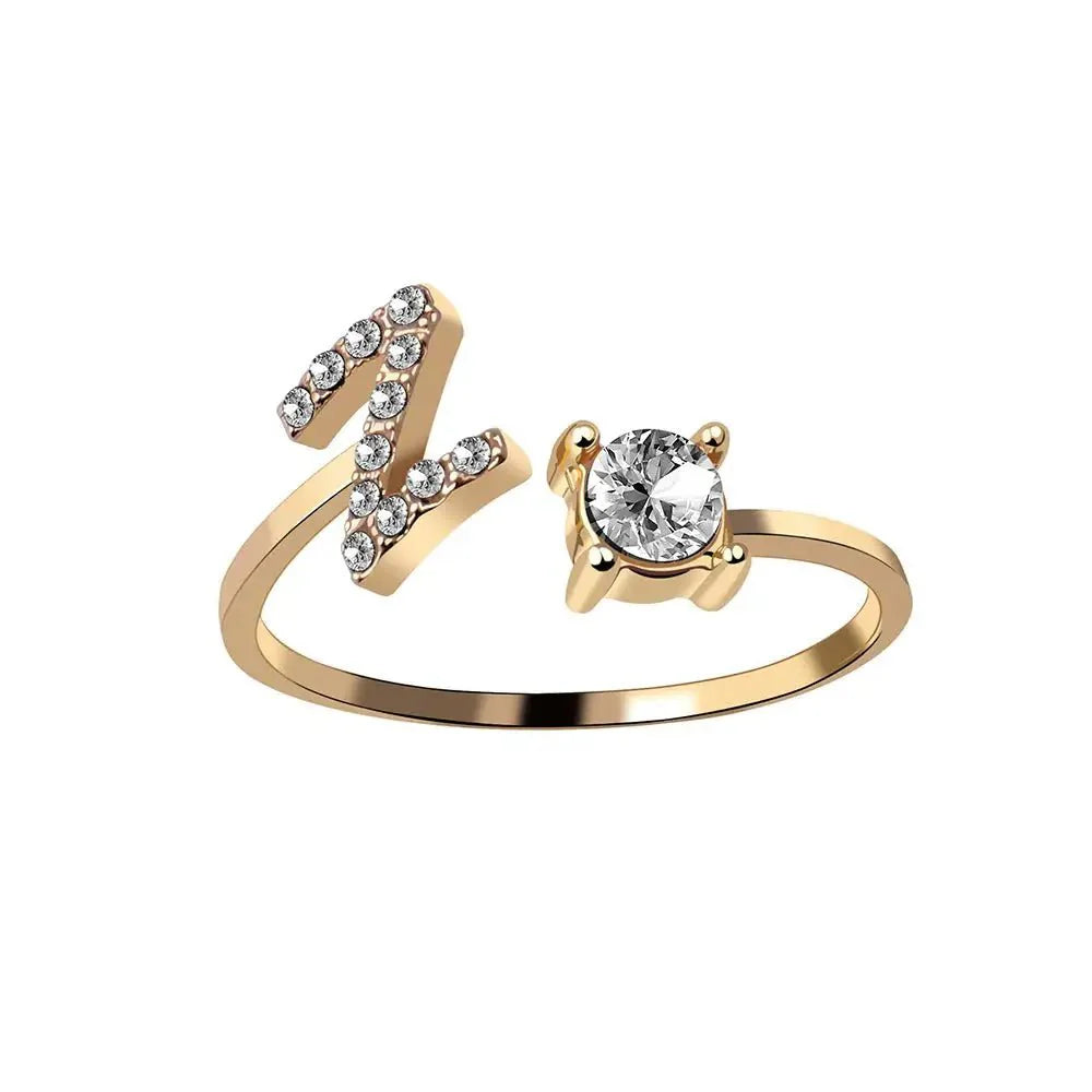 Brehn | Verstellbarer zarter Diamant Buchstabenring