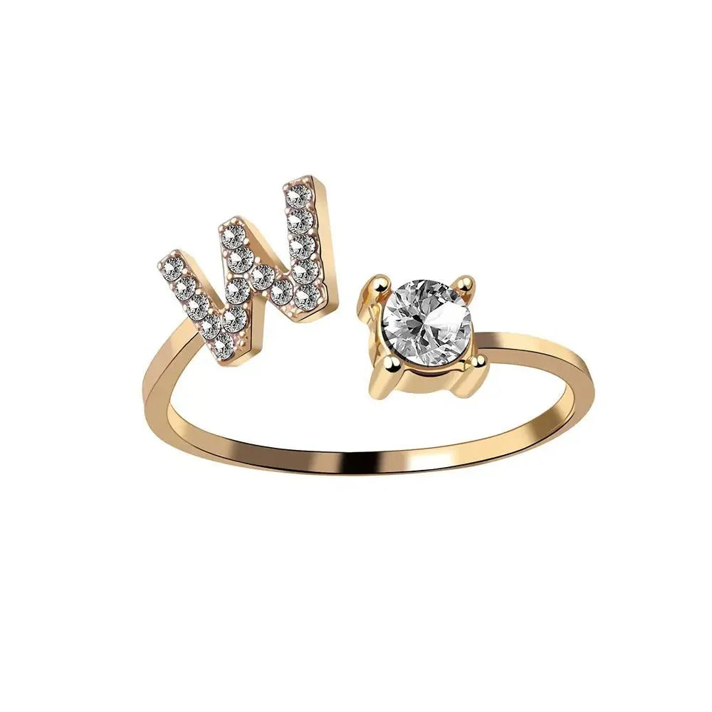 Brehn | Verstellbarer zarter Diamant Buchstabenring