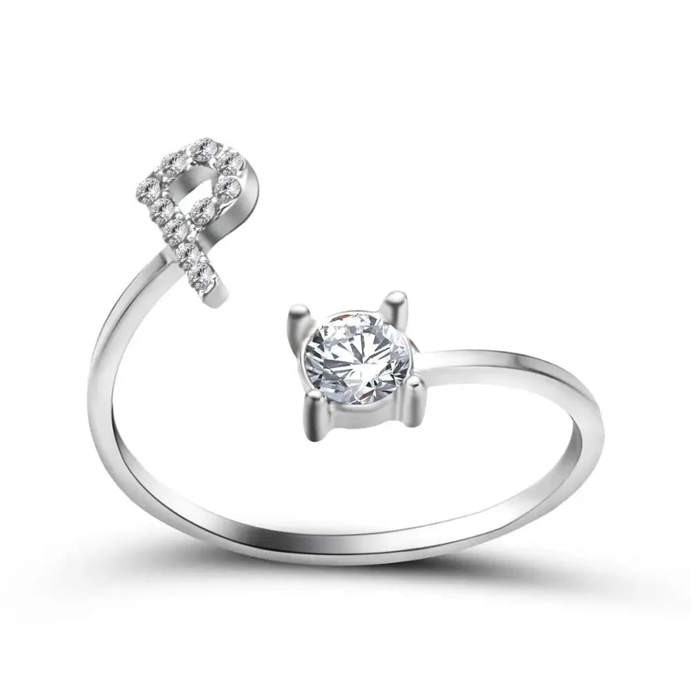 Brehn | Verstellbarer zarter Diamant Buchstabenring