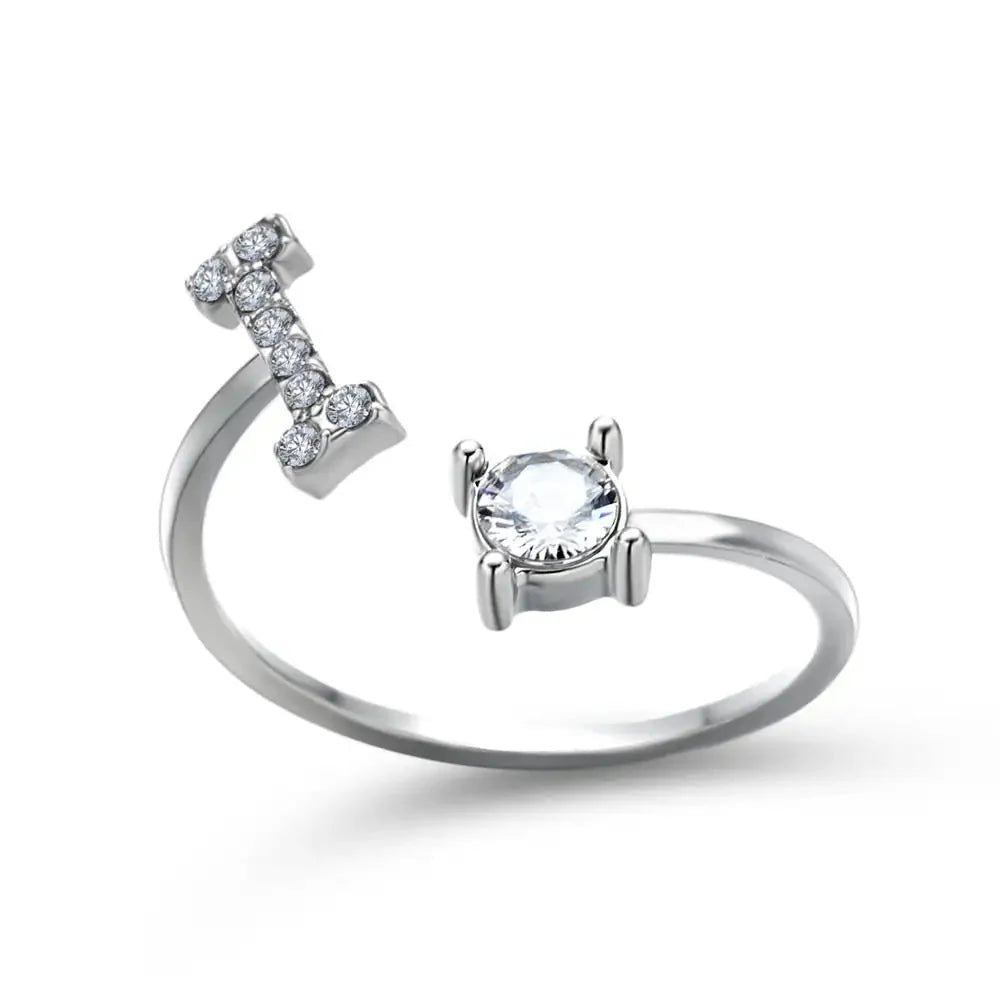 Brehn | Verstellbarer zarter Diamant Buchstabenring