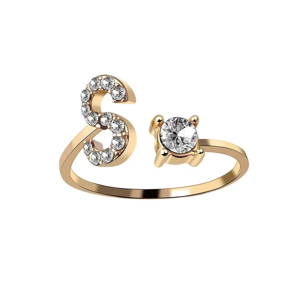 Brehn | Verstellbarer zarter Diamant Buchstabenring